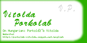 vitolda porkolab business card